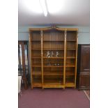 Large walnut bookcase - Approx W: 170cm D: 56cm H: 235cm