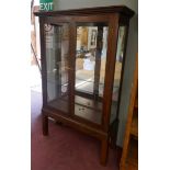 Oak display cabinet - Approx W: 119cm D: 46cm H: 186cm