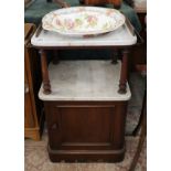 Washstand with marble top & bowl