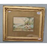 Small watercolour - Rural scene signed Vernon Foster 1912