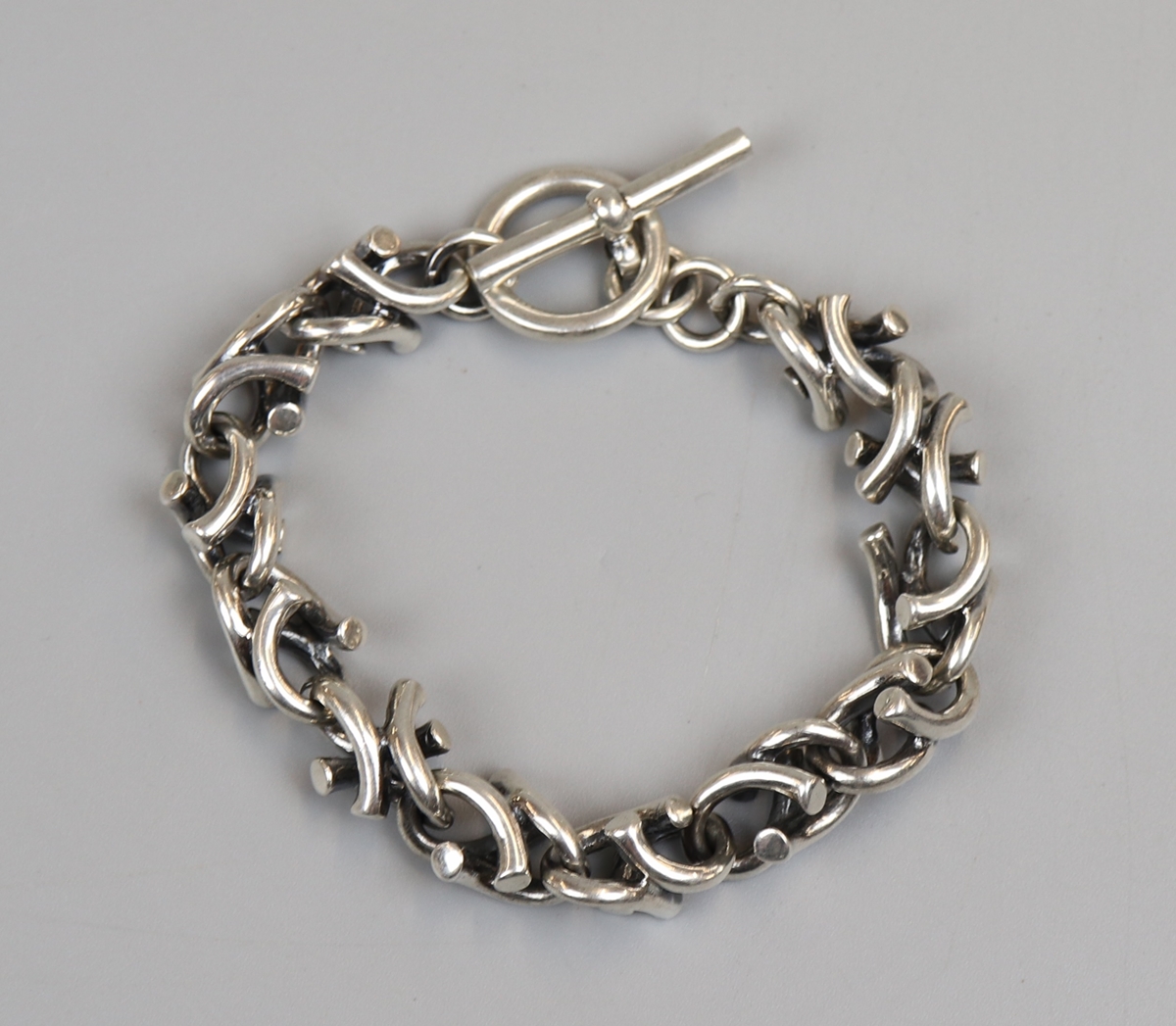 Heavy designer silver bracelet