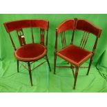 2 corner chairs in matching fabric
