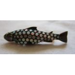 Opal & diamond salmon brooch