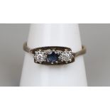 Gold sapphire & diamond set ring