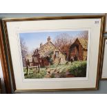 L/E signed print - Farmyard scene