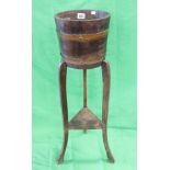 Coopered planter on stand by R A Lister & Co Ltd