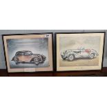Pair of motoring prints