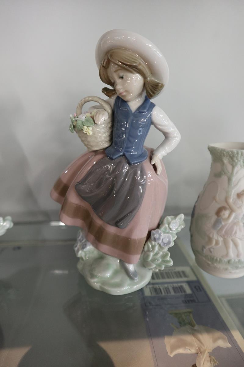 Lladro - 2 girl figures, small vase & eggcup - Image 4 of 9