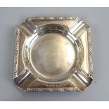 Hallmarked silver Art Deco style ashtray - Approx weight 76g