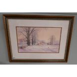 Watercolour - Winter scene signed Howe Bennett