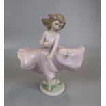 Lladro figure - Girl & bird A/F