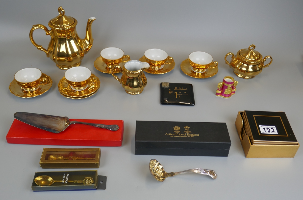 Collectables to include gilt German tea set