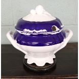 Large blue & white tureen