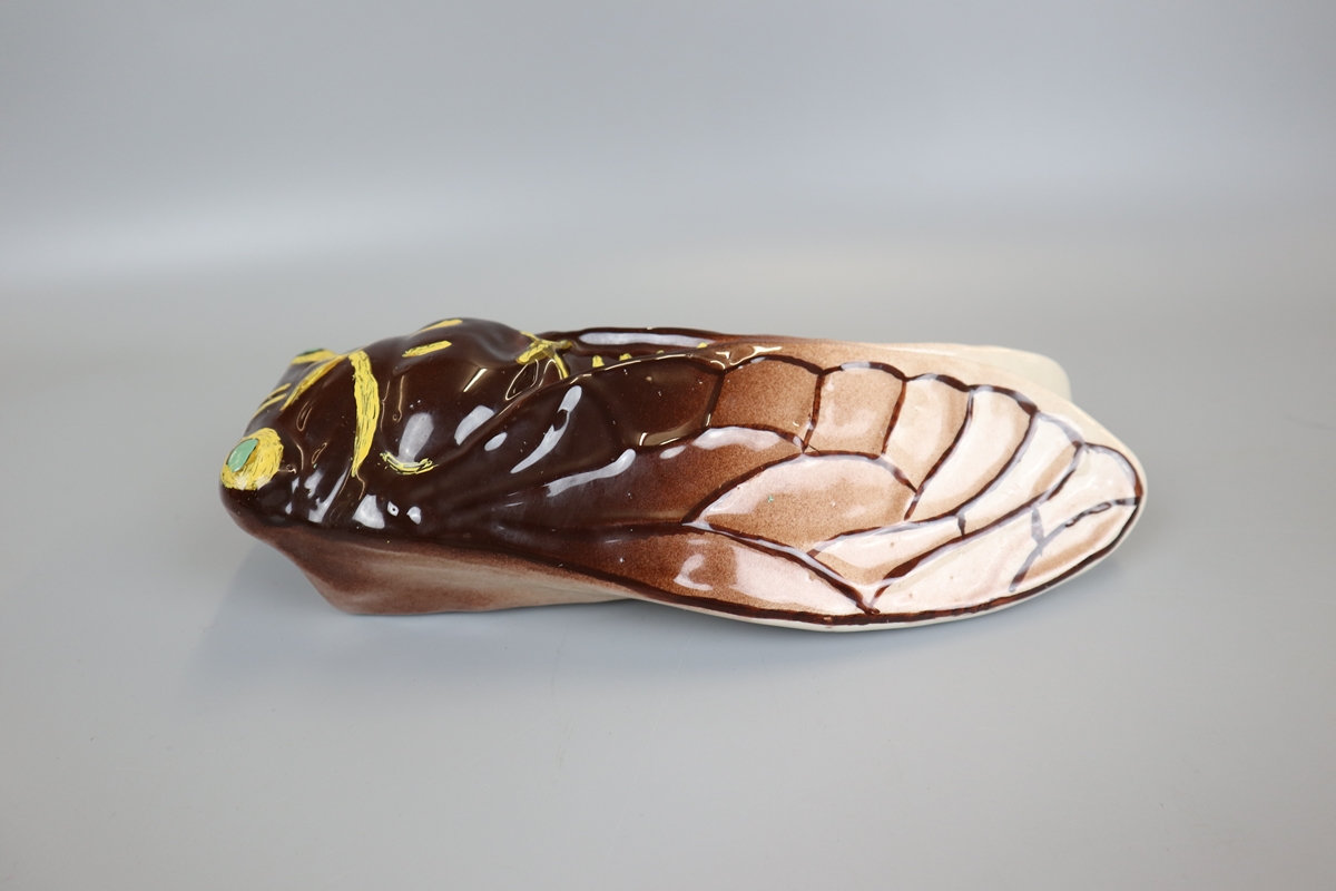 5 French ceramic Cicada wall pockets - Image 2 of 15