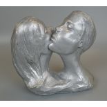 Bust of lovers - Approx H: 17.5cm