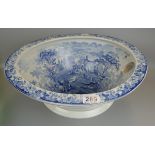 Victorian blue & white thunderbox bowl
