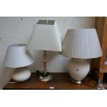 3 table lamps to include Onyx example