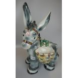 Large Italian L/E ceramic donkey - Approx H: 50cm