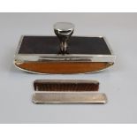 Hallmarked silver & tortoiseshell blotter together with hallmarked silver & tortoiseshell comb