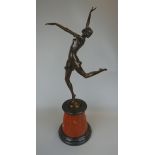 Bronze on marble base - Dancer - Approx H: 64cm