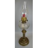 Brass oil lamp with glass reservoir