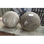 Pair of stone orbs