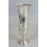 Hallmarked silver Art Nouveau posy vase - Approx H: 21cm