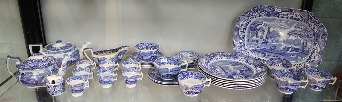 Collection of blue & white Copeland Spode