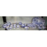 Collection of blue & white Copeland Spode