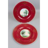 Pair of signed Royal Worcester cabinet plates