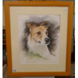 Watercolour of dog signed Mike Hatcher
