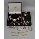 Collection of costume jewellery & watches etc to include Raymond Dior watch