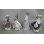 4 Lladro figurines