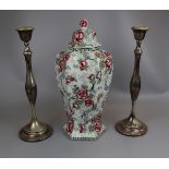 Pair of large candlesticks & large vase by Albion pottery - Approx H: 40cm