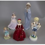 Collection of ceramic figures to include Royal Worcester 'Mondays Child', Nao etc