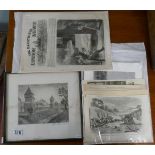 Collection of etchings to include signed