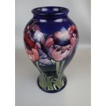 Large Moorcroft vase with big poppy pattern H: 37cm