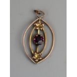 Antique gold & amethyst pendant