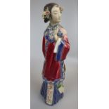 Porcelain Geisha girl A/F - Approx H: 32cm