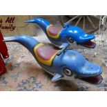 Pair of vintage fairground dolphins - Approx L: 100cm