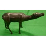 Large bronze figure of water buffalo - Approx H: 27cm L: 42cm