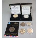 Collection of coins to include cased silver examples with COA's
