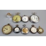 Collection of pocket watches to include silver cased example