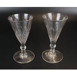 2 Georgian wine glasses circa 1740 - 1770