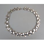 Heavy designer style silver necklace