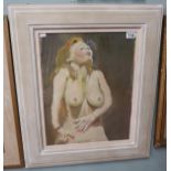 Oil - Portrait of nude - Image size: 50cm x 39cm