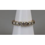 18ct gold 7 stone diamond ring, size M½