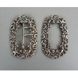 Pair of hallmarked Georgian silver shoe buckles - London 1810