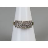 Gold diamond set ring, size N