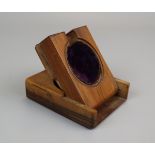 Jerusalem olive wood pocket watch display case - Circa 1890 to 1910